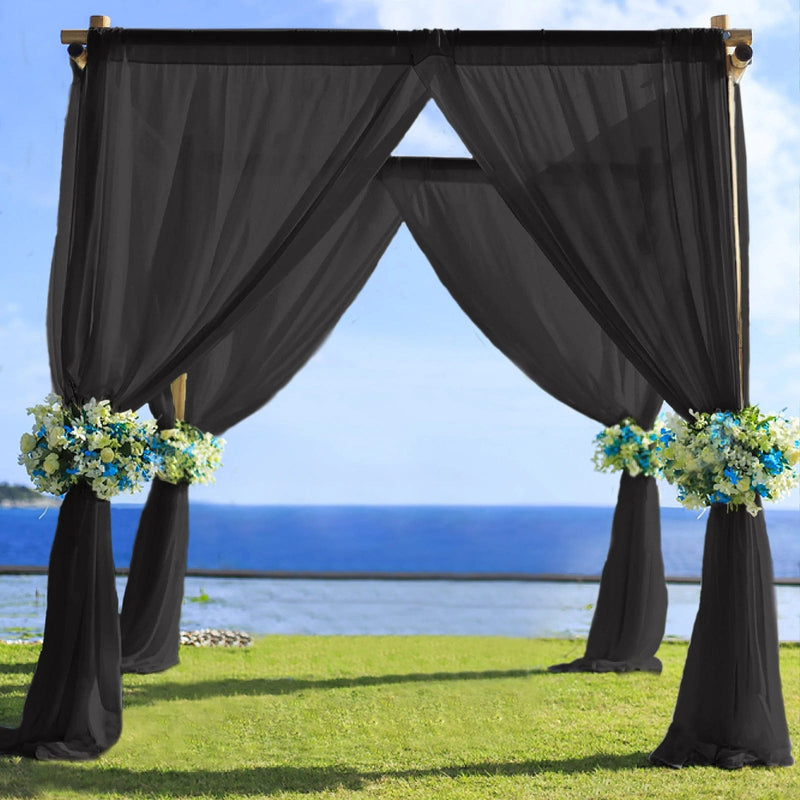 5ft x 14ft Premium Chiffon Sheer Backdrop Curtain Window Drape Panel