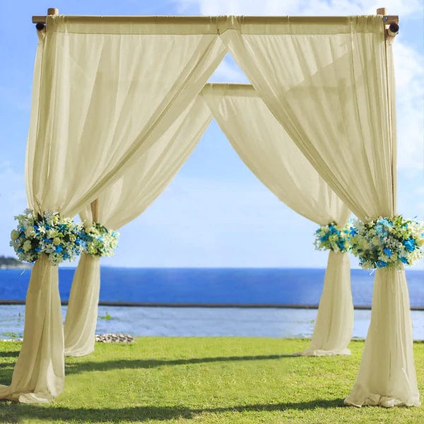 5ft x 14ft Premium Chiffon Sheer Backdrop Curtain Window Drape Panel