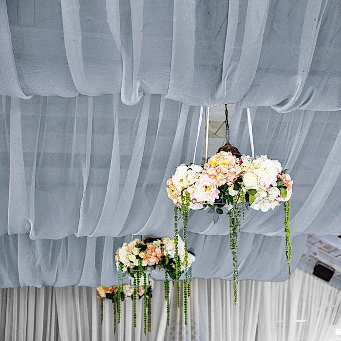 Wedding Arch Draping Fabric 2 Panels 18ft Burgundy Sheer Backdrop