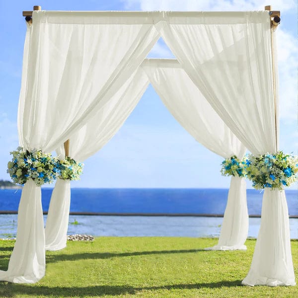 5ft x 14ft Premium Chiffon Sheer Backdrop Curtain Window Drape Panel