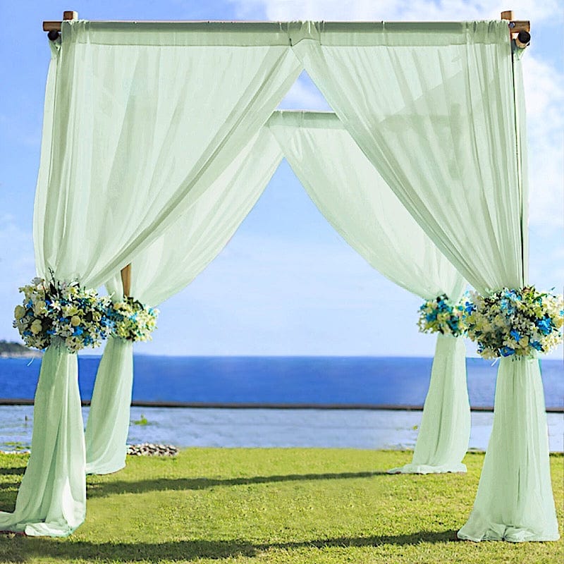 5ft x 14ft Premium Chiffon Sheer Backdrop Curtain Window Drape Panel