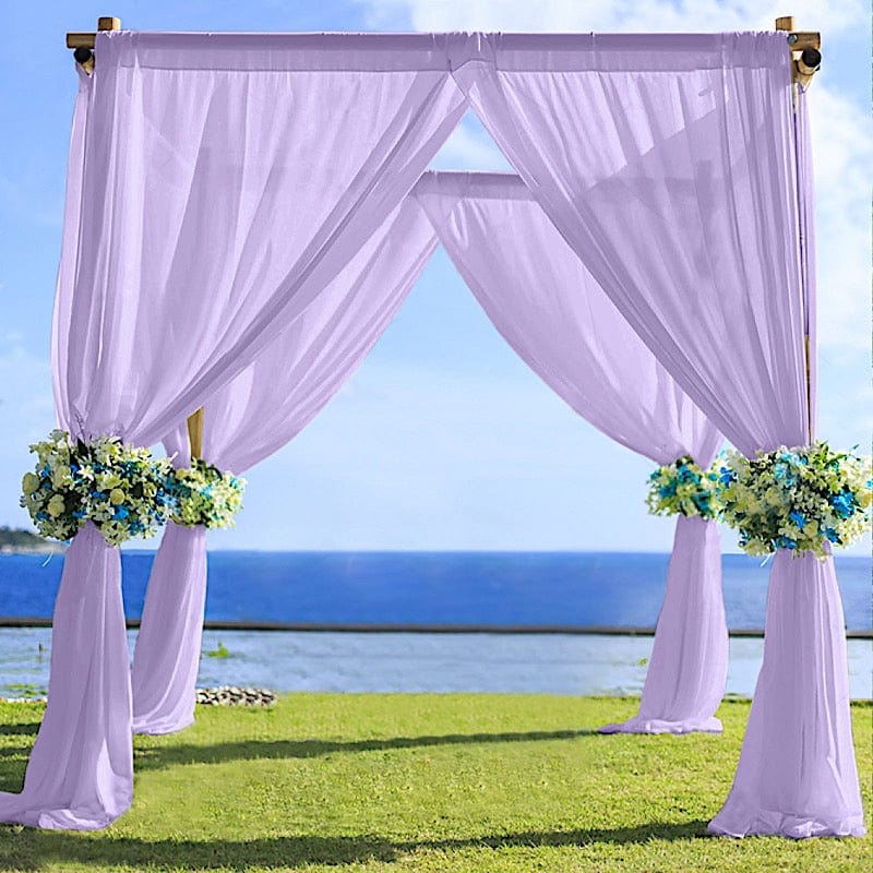 5ft x 14ft Premium Chiffon Sheer Backdrop Curtain Window Drape Panel