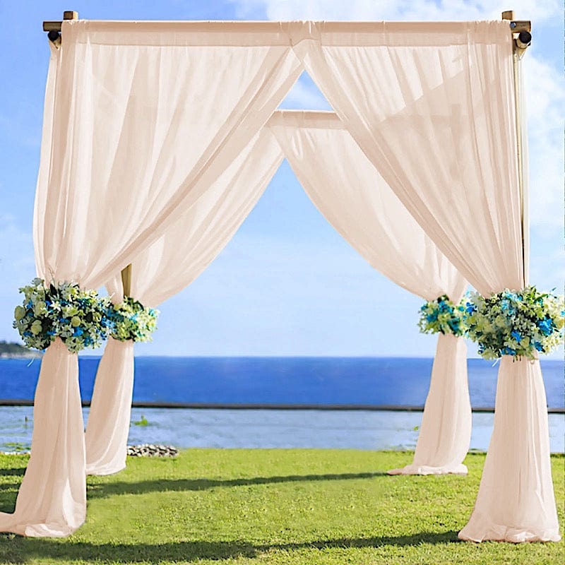 5ft x 14ft Premium Chiffon Sheer Backdrop Curtain Window Drape Panel