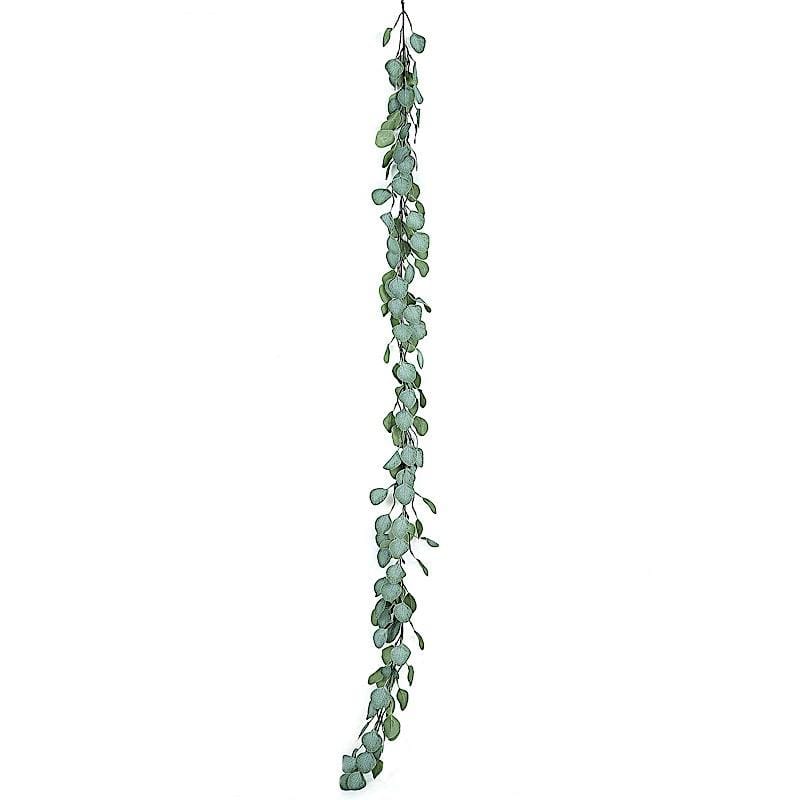 6.5 ft long Artificial Eucalyptus Foliage Garlands - Frosted Green ARTI_GLND_GRN015
