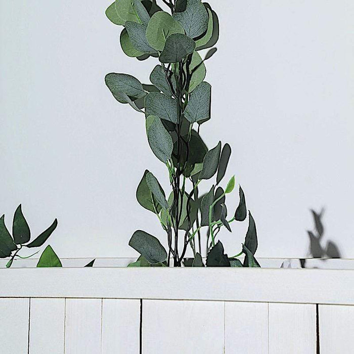 6.5 ft long Artificial Eucalyptus Foliage Garlands - Frosted Green ARTI_GLND_GRN015