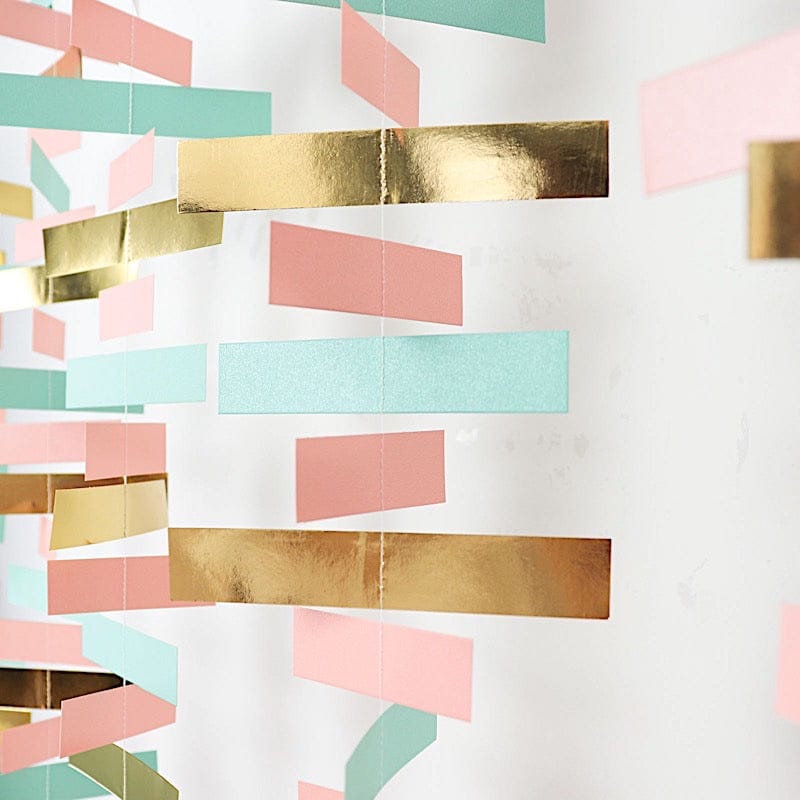 6.5 ft Metallic Rectangle Paper Strips Hanging Garland