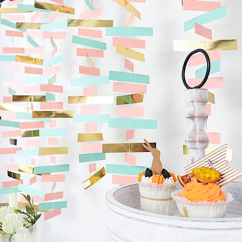 6.5 ft Metallic Rectangle Paper Strips Hanging Garland