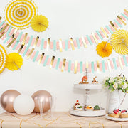 6.5 ft Metallic Rectangle Paper Strips Hanging Garland