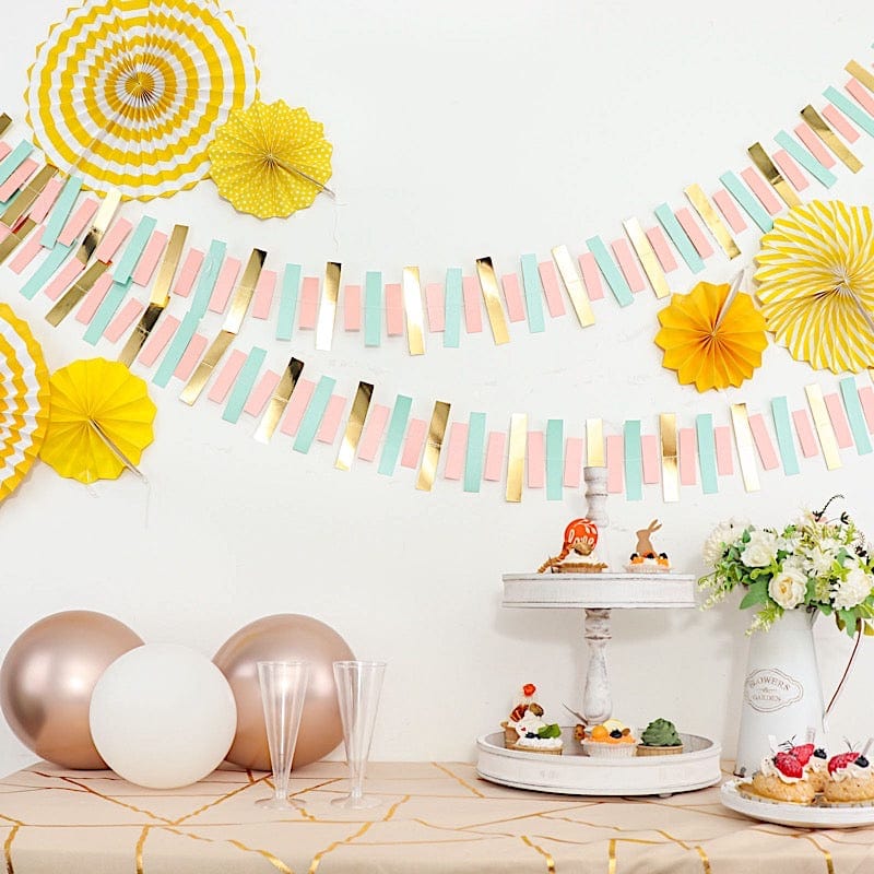6.5 ft Metallic Rectangle Paper Strips Hanging Garland