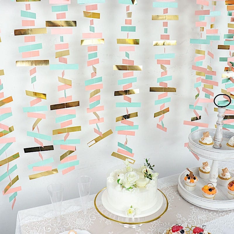 6.5 ft Metallic Rectangle Paper Strips Hanging Garland