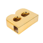 6" Ceramic Letters and Symbols Flower Vase Table Centerpiece - Gold