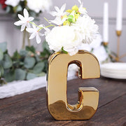 6" Ceramic Letters and Symbols Flower Vase Table Centerpiece - Gold