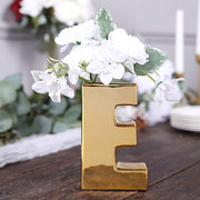 6" Ceramic Letters and Symbols Flower Vase Table Centerpiece - Gold