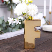 6" Ceramic Letters and Symbols Flower Vase Table Centerpiece - Gold