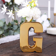 6" Ceramic Letters and Symbols Flower Vase Table Centerpiece - Gold