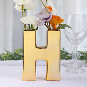 6" Ceramic Letters and Symbols Flower Vase Table Centerpiece - Gold