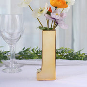 6" Ceramic Letters and Symbols Flower Vase Table Centerpiece - Gold