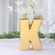 6" Ceramic Letters and Symbols Flower Vase Table Centerpiece - Gold