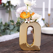 6" Ceramic Letters and Symbols Flower Vase Table Centerpiece - Gold