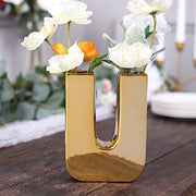 6" Ceramic Letters and Symbols Flower Vase Table Centerpiece - Gold