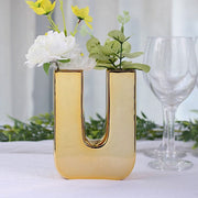 6" Ceramic Letters and Symbols Flower Vase Table Centerpiece - Gold
