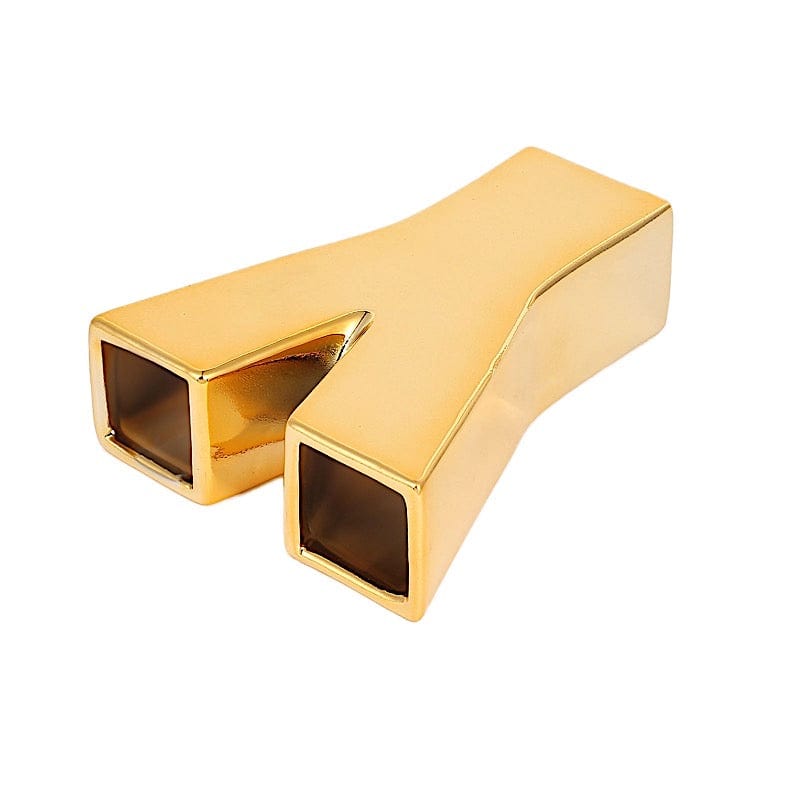 6" Ceramic Letters and Symbols Flower Vase Table Centerpiece - Gold