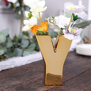 6" Ceramic Letters and Symbols Flower Vase Table Centerpiece - Gold