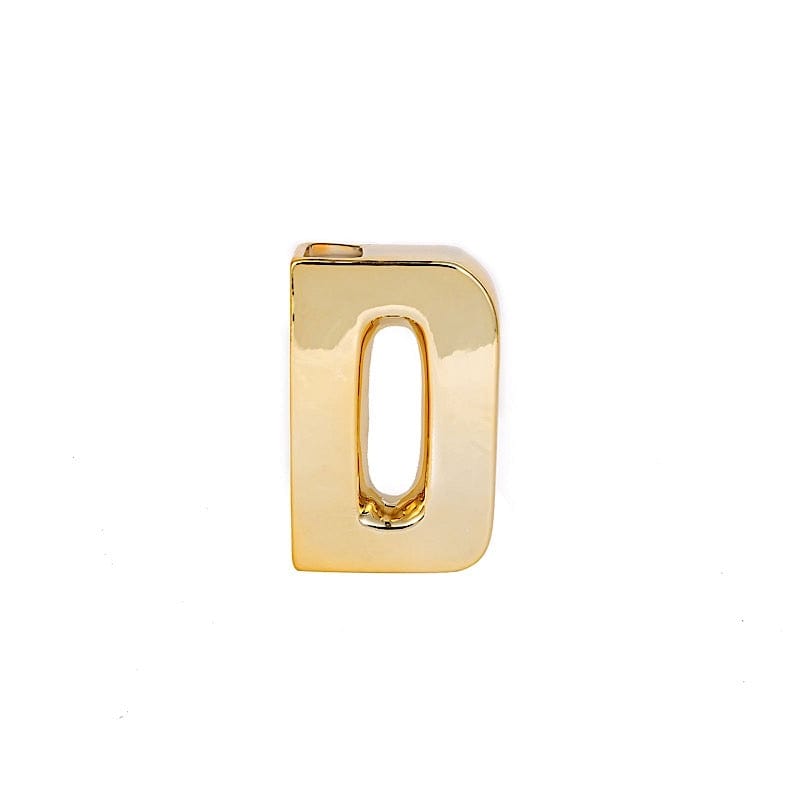 6" Ceramic Letters and Symbols Flower Vase Table Centerpiece - Gold WOD_METLTR05_6_D