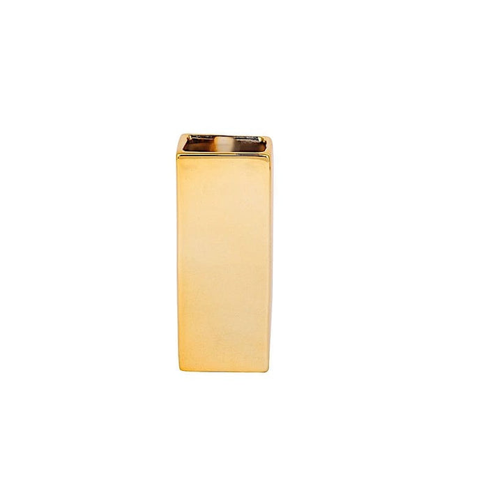 6" Ceramic Letters and Symbols Flower Vase Table Centerpiece - Gold WOD_METLTR05_6_I