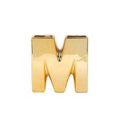 6" Ceramic Letters and Symbols Flower Vase Table Centerpiece - Gold WOD_METLTR05_6_M