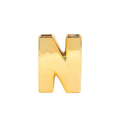 6" Ceramic Letters and Symbols Flower Vase Table Centerpiece - Gold WOD_METLTR05_6_N