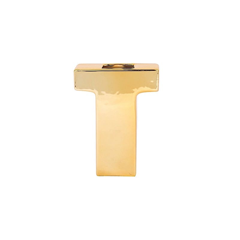 6" Ceramic Letters and Symbols Flower Vase Table Centerpiece - Gold WOD_METLTR05_6_T