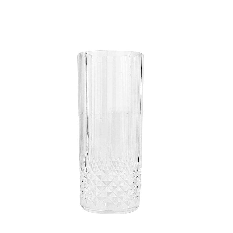 6 Clear 14 oz Crystal Plastic Drinking Glasses - Disposable Tableware DSP_CUCT006_14_CLR