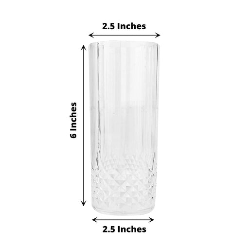 6 Clear 14 oz Crystal Plastic Drinking Glasses - Disposable Tableware DSP_CUCT006_14_CLR