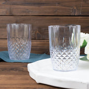 6 Clear 16 oz Crystal Plastic Drinking Glasses - Disposable Tableware DSP_CUCT006_16_CLR