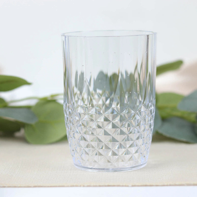 6 Clear 16 oz Crystal Plastic Drinking Glasses - Disposable Tableware DSP_CUCT006_16_CLR