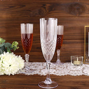 6 Clear 8 oz Crystal Plastic Champagne Flute Glasses - Disposable Tableware DSP_CUCP006_10_CLR