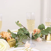 6 Clear 8 oz Crystal Plastic Champagne Flute Glasses - Disposable Tableware DSP_CUCP006_10_CLR