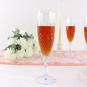 6 Clear 8 oz Crystal Plastic Champagne Flute Glasses - Disposable Tableware DSP_CUCP006_10_CLR