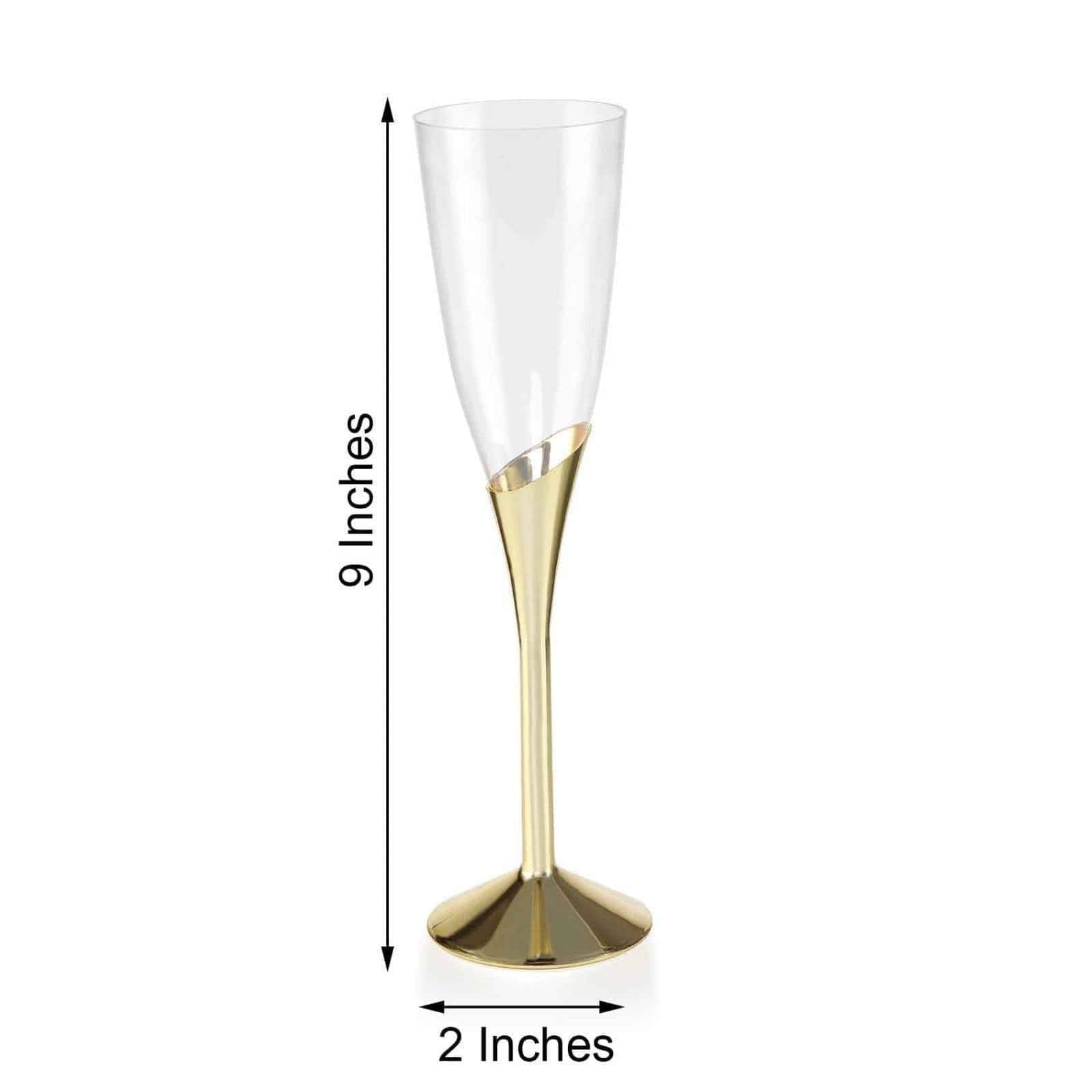 6 Elegant 5 oz Base Wedding Flutes - Disposable Tableware