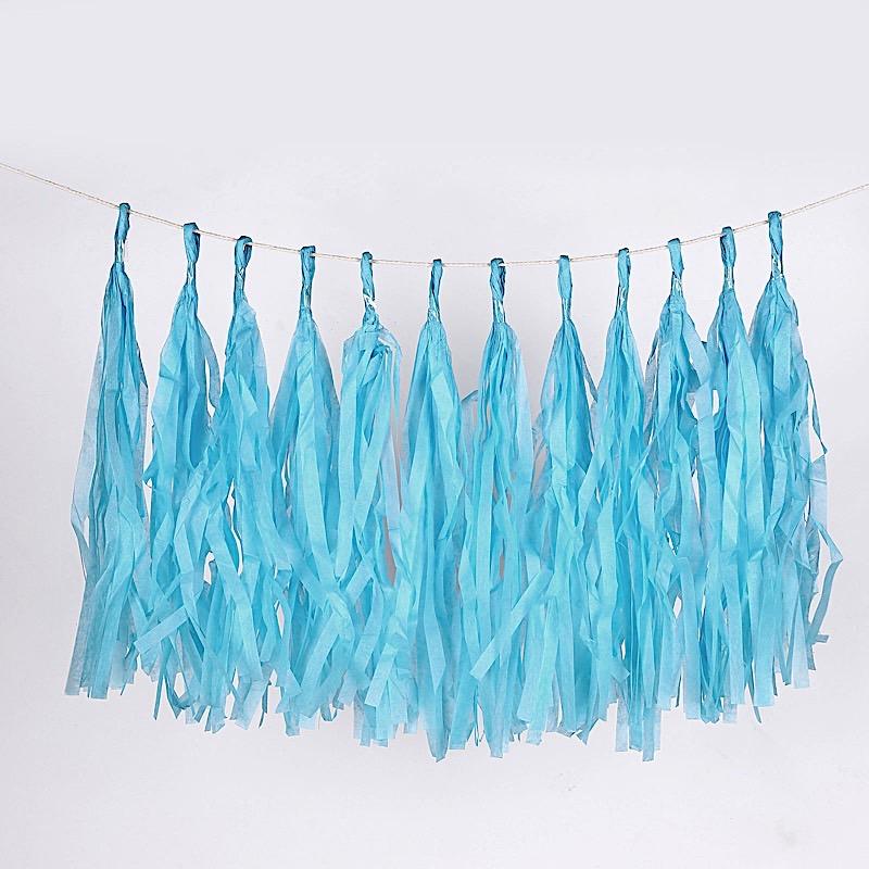 6 feet Tassel Tissue Paper Garland PAP_GRLD_TURQ