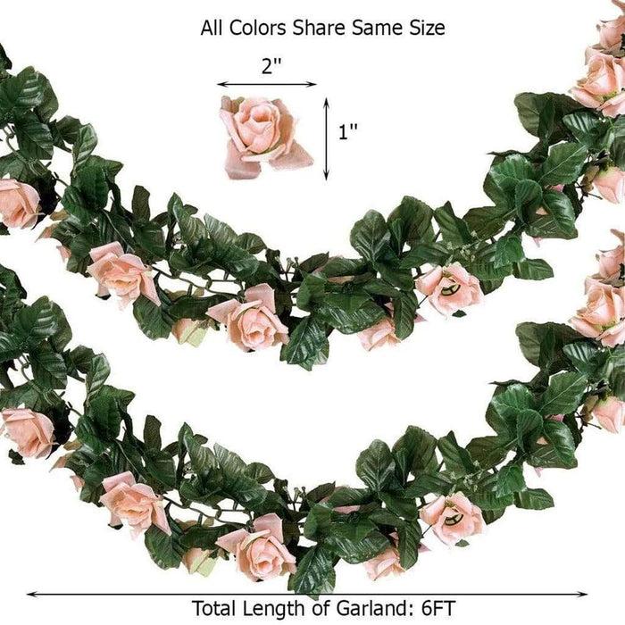 6 ft 3D Chain Silk Rose Garland