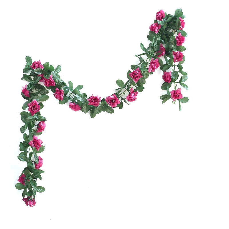 6 ft 3D Chain Silk Rose Garland ARTI_036_FUSH