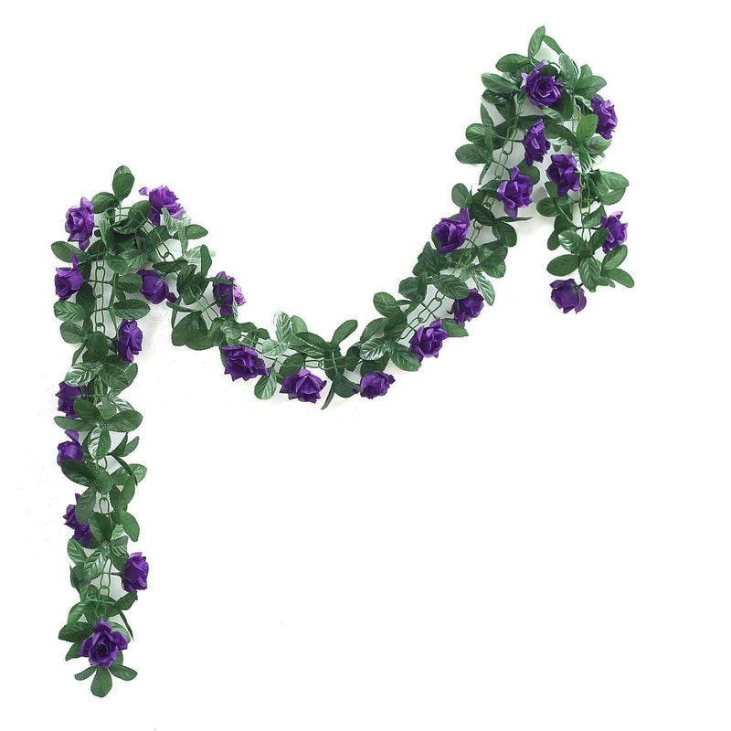 6 ft 3D Chain Silk Rose Garland ARTI_036_PURP