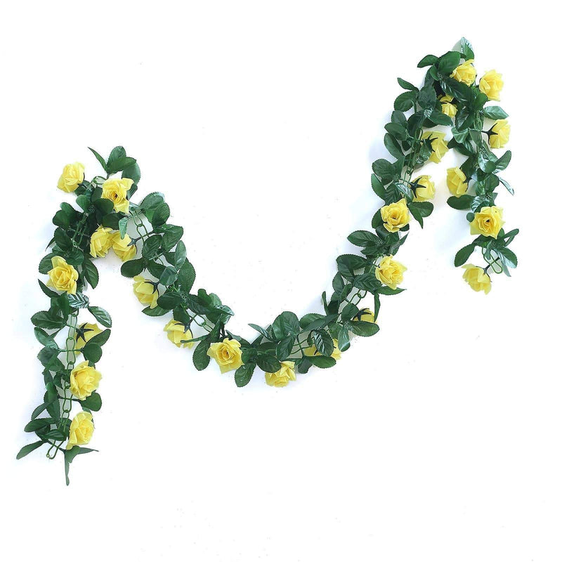 6 ft 3D Chain Silk Rose Garland ARTI_036_YEL