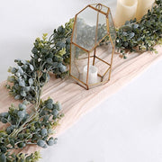 6 ft Artificial Eucalyptus Leaves Faux Foliage Garland - Frosted Green ARTI_GLND_GRN011_B