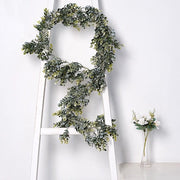 6 ft Artificial Eucalyptus Leaves Faux Foliage Garland - Frosted Green ARTI_GLND_GRN011_B