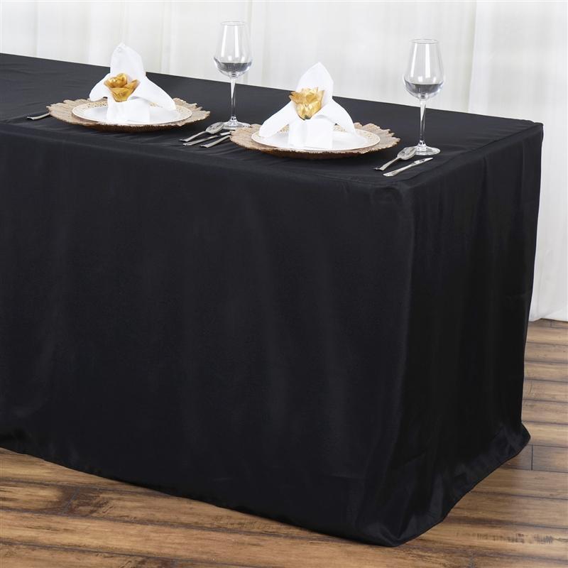 6 ft Fitted Polyester Tablecloth 72" x 30" x 30"