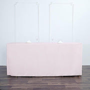 6 ft Fitted Polyester Tablecloth 72" x 30" x 30" - Blush TAB_FIT6_046