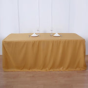 6 ft Fitted Polyester Tablecloth 72" x 30" x 30" - Gold TAB_FIT6_GOLD